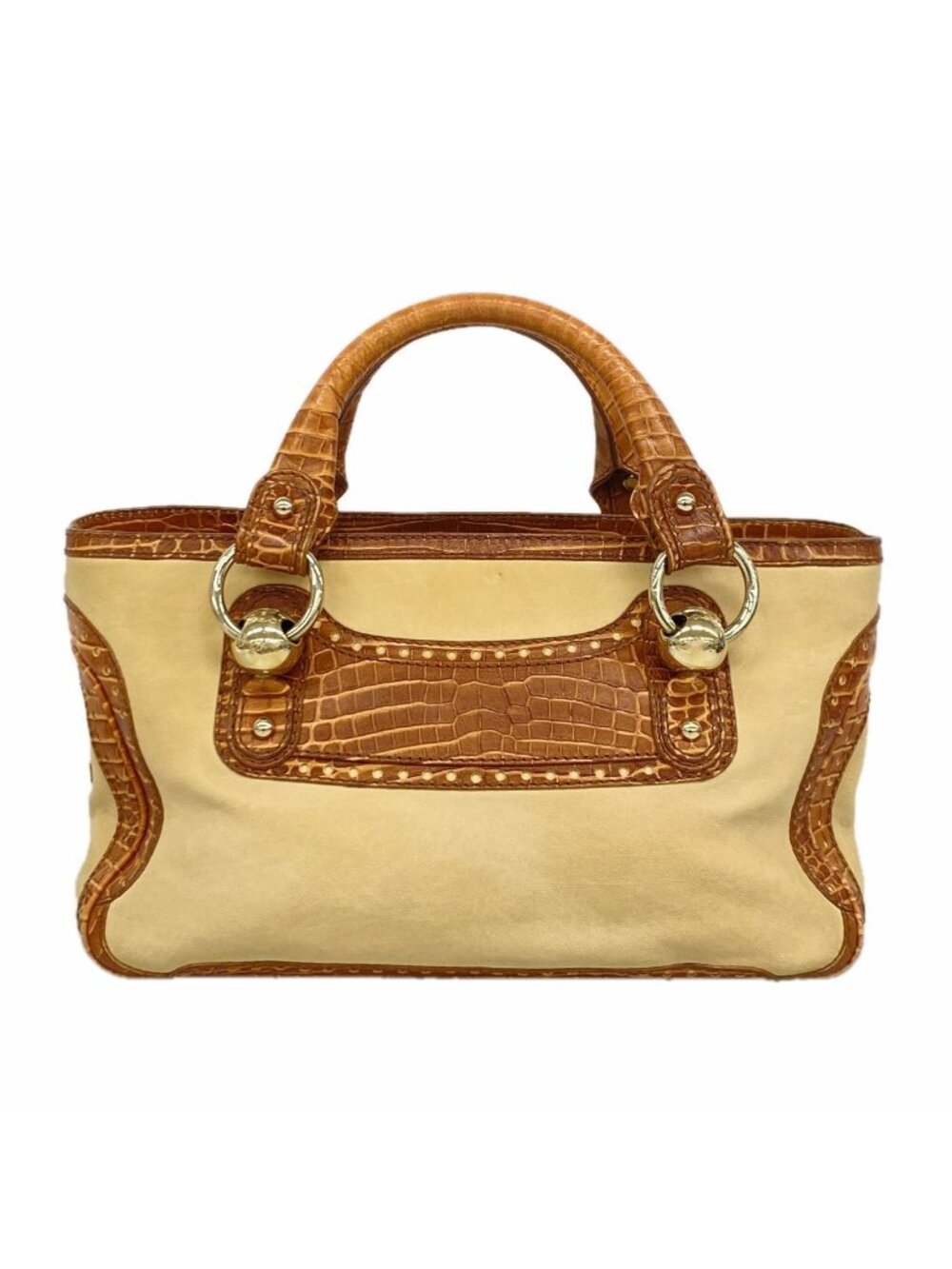 Celine Handbag Boogie Bag Leather Brown Gold